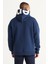 Erkek Lacivert Oversize Fit Bol Kesim Kapüşonlu İçi Polarlı Pamuklu Kapüşonlu Sweatshirt 6