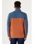 Erkek Indıgo-kıremıt Standart Fit Normal Kesim Günlük Rahat Çift Renkli Polar Spor Sweatshirt 1
