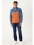 Erkek Indıgo-kıremıt Standart Fit Normal Kesim Günlük Rahat Çift Renkli Polar Spor Sweatshirt 3