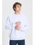 Erkek Kar Melanj Standart Fit Normal Kesim Içi Polarlı 3 Iplik Bisiklet Yaka Sweatshirt 3
