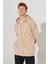 ALTINYILDIZ CLASSICS Erkek Sütlü Kahve Oversize Fit Bol Kesim Kapüşonlu Yaka %100 Pamuk Fermuarlı Sweatshirt 6