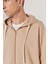 ALTINYILDIZ CLASSICS Erkek Sütlü Kahve Oversize Fit Bol Kesim Kapüşonlu Yaka %100 Pamuk Fermuarlı Sweatshirt 7