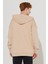 ALTINYILDIZ CLASSICS Erkek Sütlü Kahve Oversize Fit Bol Kesim Kapüşonlu Yaka %100 Pamuk Fermuarlı Sweatshirt 8