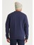 Erkek Lacivert Standart Fit Normal Kesim Içi Polarlı 3 Iplik Kolej Yaka Pamuklu Sweatshirt Ceket 6