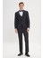 ALTINYILDIZ CLASSICS Erkek Siyah Slim Fit Dar Kesim Kırlangıç Yaka Desenli Yelekli Smokin Takım 2
