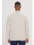 Real Madrid Lisanslı 3 İplik Pamuklu Oversize Fit Bol Kesim Erkek Açık Bej Bisiklet Yaka Sweatshirt 5