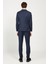 ALTINYILDIZ CLASSICS Erkek Lacivert Slim Fit Dar Kesim Kırlangıç Yaka Tweet Desenli Yünlü Kruvaze Takım Elbise 9