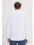 Erkek Beyaz Slim Fit Dar Kesim Oxford Uzun Düğmeli Yaka Armürlü Gömlek 5
