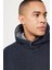Erkek Indigo Melanj Oversize Bol Kesim Içi Polarlı 3 Iplik Kapüşonlu Sweatshirt 7