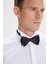 ALTINYILDIZ CLASSICS Erkek Beyaz Kırışmaz Kumaşlı Slim Fit Dar Kesim %100 Pamuk Siyah Detaylı Ata Yaka Gömlek 4