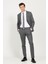 ALTINYILDIZ CLASSICS Erkek Koyu Gri Slim Fit Dar Kesim Kırlangıç Yaka Çizgili Takım Elbise 3