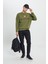 Erkek Haki Harvard Lisanslı 3 İplik Pamuklu Oversize Fit Bol Kesim Bisiklet Yaka Sweatshirt 2