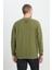 Erkek Haki Harvard Lisanslı 3 İplik Pamuklu Oversize Fit Bol Kesim Bisiklet Yaka Sweatshirt 6
