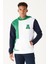 Erkek Beyaz-yeşil Standart Fit Normal Kesim Kapüşonlu Pamuklu Çizgili Sweatshirt 2