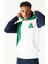 Erkek Beyaz-yeşil Standart Fit Normal Kesim Kapüşonlu Pamuklu Çizgili Sweatshirt 3