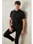 Erkek Siyah-Mavi-Mor Beyaz 3'lü Çekmeyen Pamuklu Slim Fit Dar Kesim Kıvrılmaz Polo Yaka Tişört 3