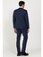 Slim Fit Dar Kesim Kırlangıç Yaka Kareli Yünlü Yelekli Takım Elbise 6