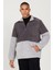 Erkek A.melanj G.melanj Standart Fit Dik Yaka Kanguru Cepli Çift Renkli Sherpa Polar Sweatshirt 1
