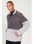 Erkek A.melanj G.melanj Standart Fit Dik Yaka Kanguru Cepli Çift Renkli Sherpa Polar Sweatshirt 3