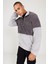 Erkek A.melanj G.melanj Standart Fit Dik Yaka Kanguru Cepli Çift Renkli Sherpa Polar Sweatshirt 4