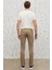 Erkek Bej Slim Fit Dar Kesim 5 Cep Armürlü Esnek Pantolon 6
