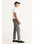 ALTINYILDIZ CLASSICS Erkek Gri Slim Fit Dar Kesim Beli Bağlamalı Desenli Esnek Pantolon 1