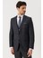 ALTINYILDIZ CLASSICS Erkek Koyu Lacivert Slim Fit Dar Kesim Mono Yaka Kuş Gözü Desenli Yelekli Takım Elbise 1