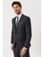 ALTINYILDIZ CLASSICS Erkek Koyu Lacivert Slim Fit Dar Kesim Mono Yaka Kuş Gözü Desenli Yelekli Takım Elbise 3
