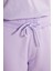 Unisex Lila Standart Fit Normal Kesim Pamuklu Cepli Esnek Örme Şort 6