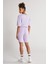 Unisex Lila Standart Fit Normal Kesim Pamuklu Cepli Esnek Örme Şort 7