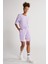 Unisex Lila Standart Fit Normal Kesim Pamuklu Cepli Esnek Örme Şort 8
