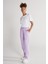 Unisex Lila Standart Fit Normal Kesim Cepli Pamuklu Esnek Eşofman Altı 6