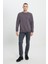 Erkek Koyu Gri Oversize Bol Kesim 3 İplik Bisiklet Yaka Pamuklu Sweatshirt 2