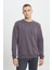 Erkek Koyu Gri Oversize Bol Kesim 3 İplik Bisiklet Yaka Pamuklu Sweatshirt 3