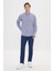 Erkek Lacivert Comfort Fit Rahat Kesim Düğmeli Yaka Casual Keten Gömlek 2
