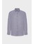 Erkek Lacivert Comfort Fit Rahat Kesim Düğmeli Yaka Casual Keten Gömlek 6