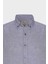 Erkek Lacivert Comfort Fit Rahat Kesim Düğmeli Yaka Casual Keten Gömlek 7