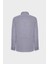 Erkek Lacivert Comfort Fit Rahat Kesim Düğmeli Yaka Casual Keten Gömlek 9