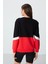 Siyah Kompakt Pamuklu Kalın Pürüzsüz Dokulu O Yaka Oversize Fit Kadın Sweatshirt - 97289 5