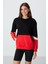 Siyah Kompakt Pamuklu Kalın Pürüzsüz Dokulu O Yaka Oversize Fit Kadın Sweatshirt - 97289 4