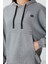Gri Melanj Kompakt Pamuklu Kalın Pürüzsüz Dokulu Kapüşonlu Oversize Fit Kadın Sweatshirt - 97291 2
