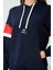 Indigo Kompakt Pamuklu Kalın Pürüzsüz Dokulu Kapüşonlu Oversize Fit Kadın Sweatshirt - 97290 2