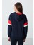 Indigo Kompakt Pamuklu Kalın Pürüzsüz Dokulu Kapüşonlu Oversize Fit Kadın Sweatshirt - 97290 5
