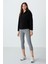 Siyah Kalın Yumuşak Dokulu Kapüşonlu Oversize Nakışlı Polar Kadın Sweatshirt -97286 2