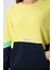 Sarı Kompakt Pamuklu Kalın Pürüzsüz Dokulu O Yaka Oversize Fit Kadın Sweatshirt - 97289 2
