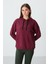Erguvan Kompakt Pamuklu Kalın Pürüzsüz Dokulu Kapüşonlu Oversize Fit Kadın Sweatshirt - 97291 3