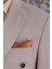 Erkek Slim Fit Mono Yaka Kruvaze Toprak Takım Elbise 3