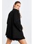 Cep Detaylı Oversize Siyah Blazer Ceket 4