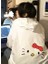 Y2K Tarzı Hello Kitty Beyaz Ön-Arka Baskılı Sweatshirt 3