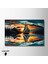 Tekli Yatay Kanvas Duvar Tablosu Gemi Günbatımı ve Dağ Manzara 3